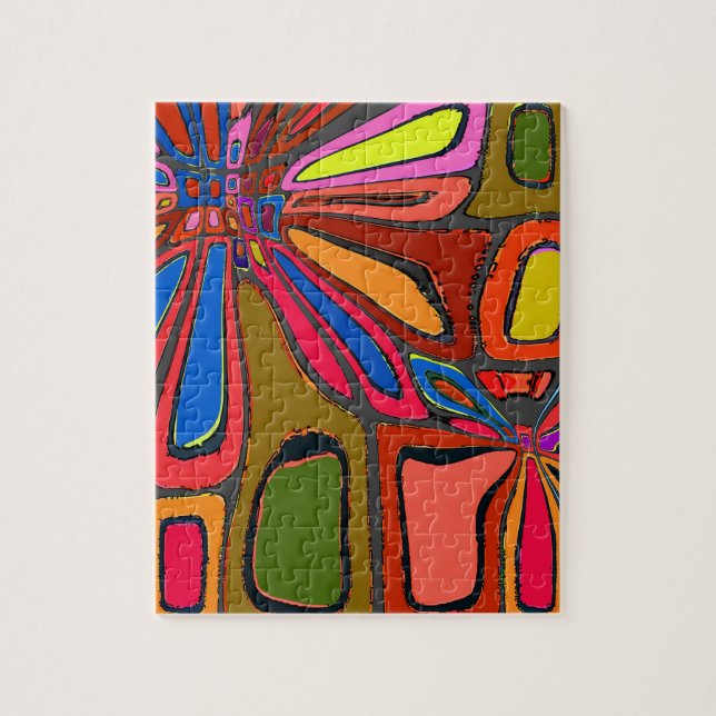 Abstract Window & Stain Glass Jigsaw Puzzle (Vertical)