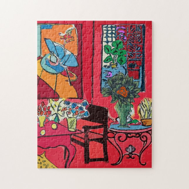 Abstract Window, Vase with Rose Jigsaw Puzzle (Vertical)