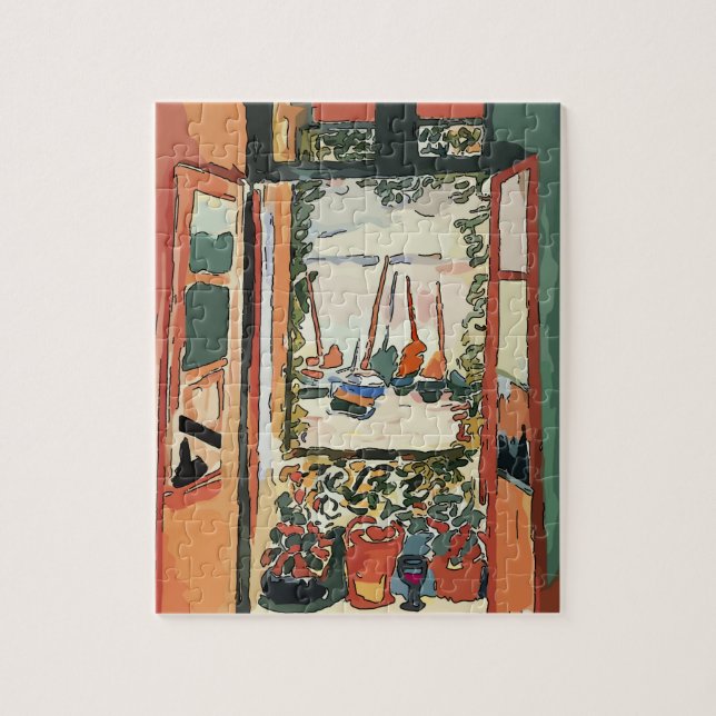 Abstract Window & Wine Glass Jigsaw Puzzle (Vertical)