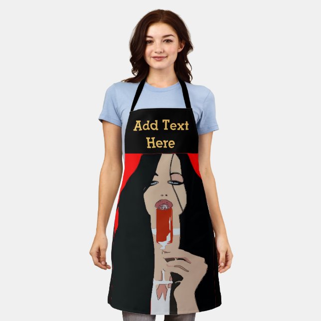 Abstract Wine Design add text, Apron (Worn)