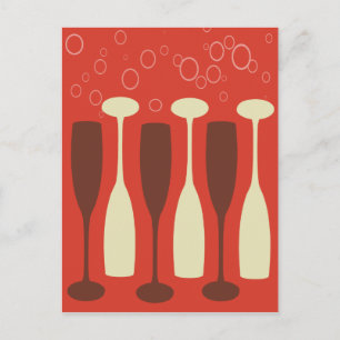 Abstract Wine glass design Postcard