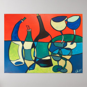 Abstract Wine Poster