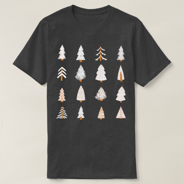 Abstract Winter Art Snow Tree Forest White Christm T-Shirt (Design Front)