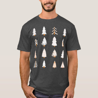Abstract Winter Art Snow Tree Forest White Christm T-Shirt
