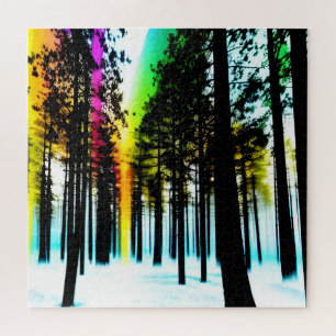 Abstract Winter Blurry Colourful Blizzard Dream Jigsaw Puzzle