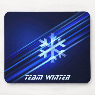 Abstract Winter Illustration with Snowflake Mouse Pad