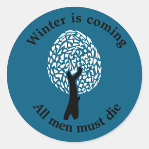 Abstract Winter Tree Classic Round Sticker