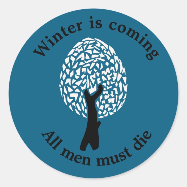 Abstract Winter Tree Classic Round Sticker (Front)