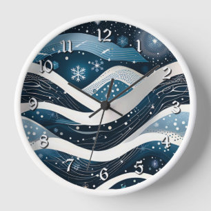 Abstract Winter Wonderland Clock