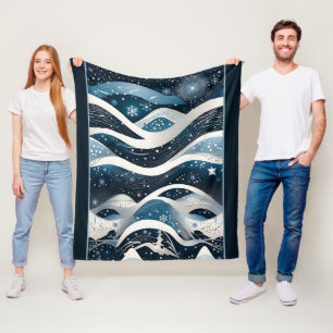 Abstract Winter Wonderland Fleece Blanket