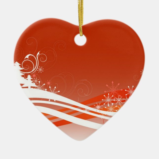 Abstract Winter Wonderland Hart Ornament (Front)