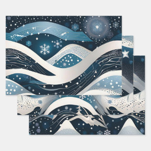 Abstract Winter Wonderland Wrapping Paper Sheet