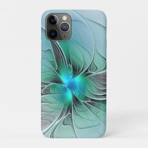 Abstract With Blue, Modern Fractal Art iPhone 11 Pro Case