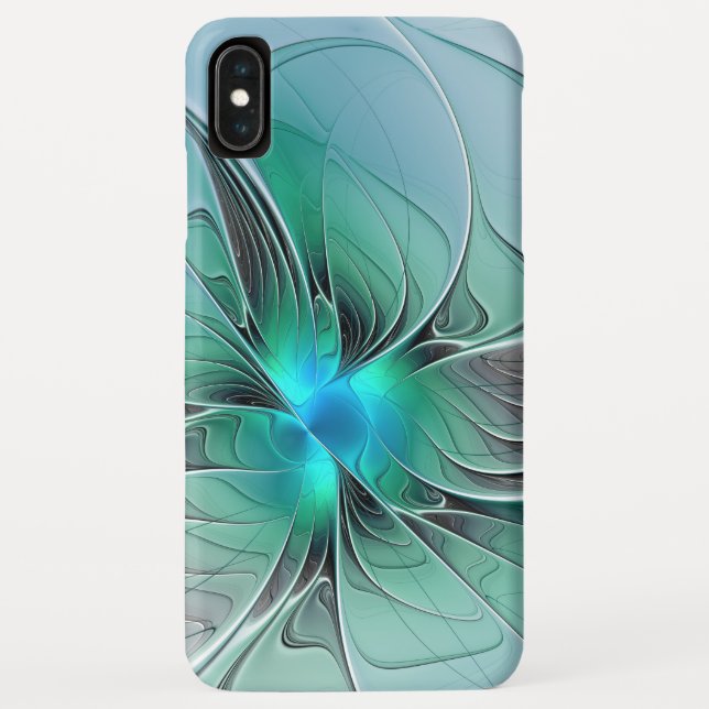 Abstract With Blue, Modern Fractal Art Case-Mate iPhone Case (Back)
