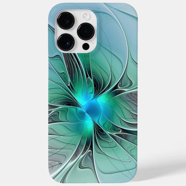 Abstract With Blue, Modern Fractal Art Case-Mate iPhone Case (Back)