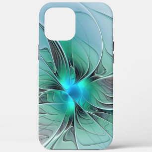 Abstract With Blue, Modern Fractal Art iPhone 12 Pro Max Case