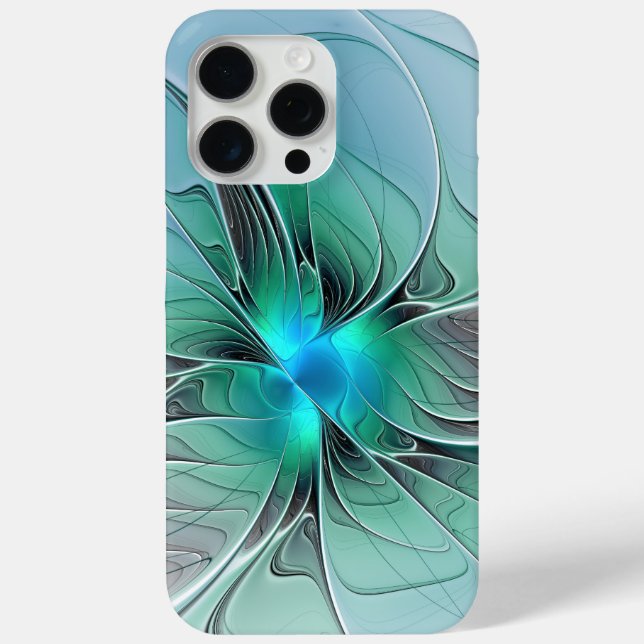 Abstract With Blue, Modern Fractal Art Case-Mate iPhone Case (Back)