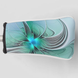 Abstract With Blue, Modern Fractal Art Golf Head Cover
