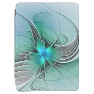 Abstract With Blue, Modern Fractal Art iPad Air Cover