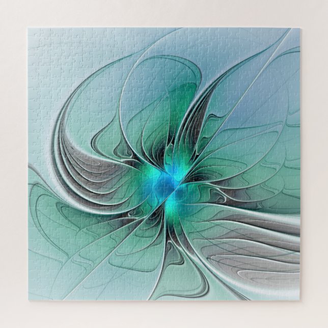 Abstract With Blue, Modern Fractal Art Jigsaw Puzzle (Vertical)