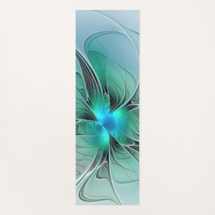 Abstract With Blue, Modern Fractal Art Yoga Mat