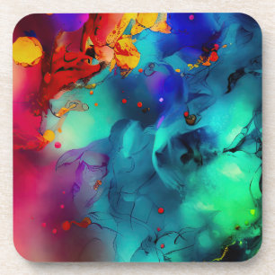 Abstract with Teal and Red Coaster