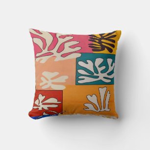 Abstract With Tropical Ivy Flowers Cushion