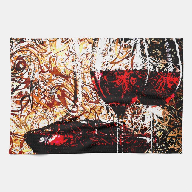 Abstract with Wine Tea Towel (Horizontal)