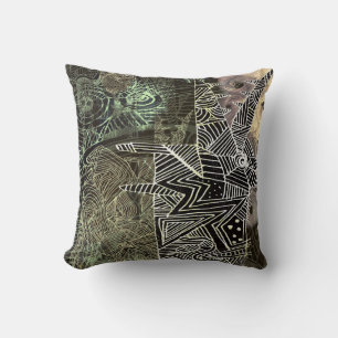 abstract with wolf cushion