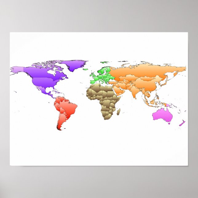 Abstract Wold Map Poster (Front)