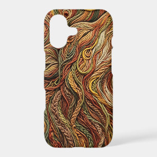 Abstract Wolf Head Earth Tone Thread iPhone Cases