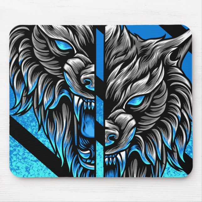 Abstract Wolf Mouse Pad (Front)