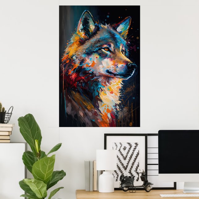 Abstract Wolf Poster (Home Office)