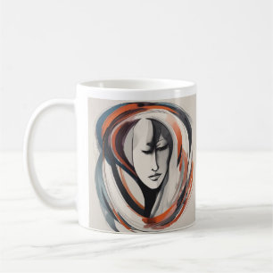 Abstract woman brown dark gold coffee tea mug