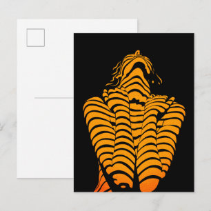 Abstract Woman Expressive Modern Silhouette Postcard