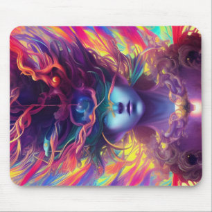 Abstract woman face mouse pad
