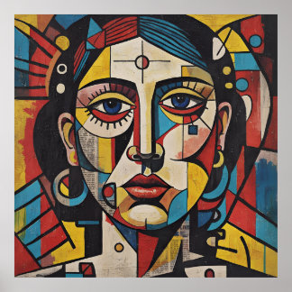 Abstract Woman Face Poster