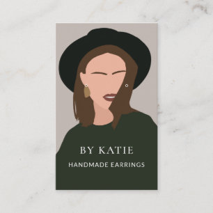 Abstract Woman Jewellery Maker Earring Display Car Business Card