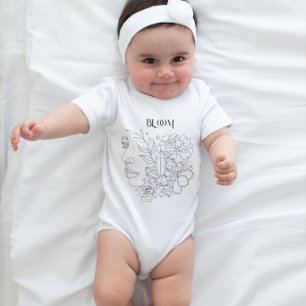 Abstract Woman Line Art, bohemian boho Baby Bodysuit