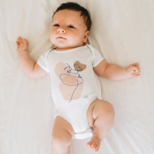 Abstract Woman Line Art, bohemian boho Baby Bodysuit