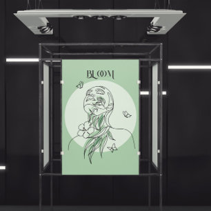 Abstract Woman Line Art, Earthy Tones Poster