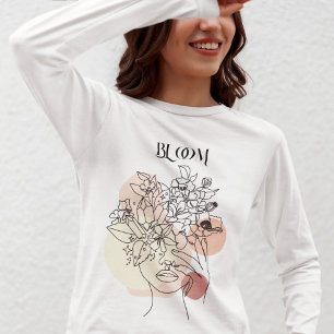 Abstract Woman Line Art, Earthy Tones T-Shirt