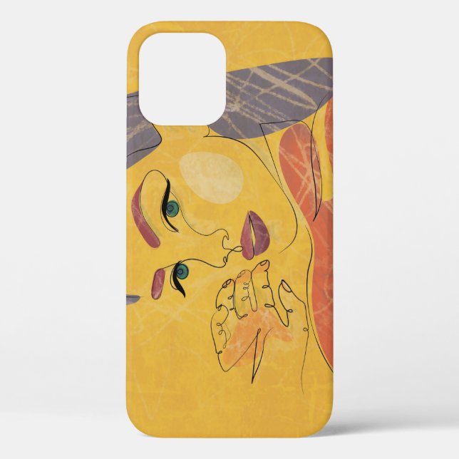 Abstract Woman: Minimalist Line Portrait Case-Mate iPhone Case (Back)