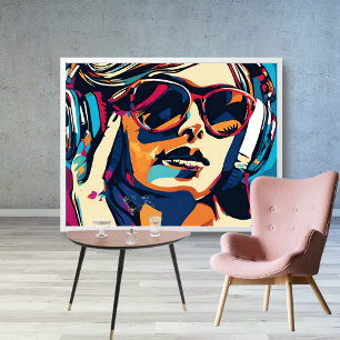 Abstract Woman Music Pop Art 2 Poster