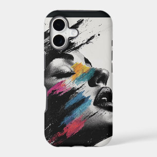 Abstract Woman Portrait Colourful Paint Brush