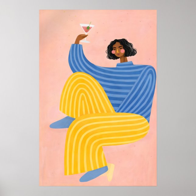 Abstract Woman Poster, Colourful Modern Poster (Front)