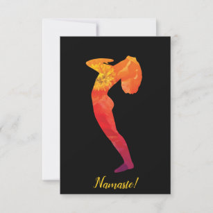 Abstract Woman Practicing Yoga   Customisable Thank You Card