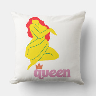 Abstract Woman Silhouette Queen Cushion