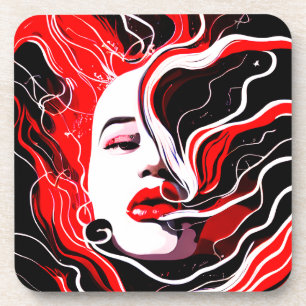 Abstract Woman Surreal Portrait Coaster