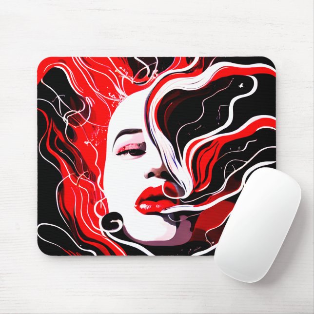 Abstract Woman Surreal Portrait Mouse Pad (With Mouse)